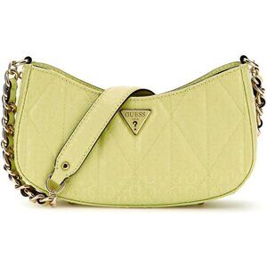 Aldina Women's Citrine Top Zip Shoulder Bag with Gold Hardware, Quilted G Shine